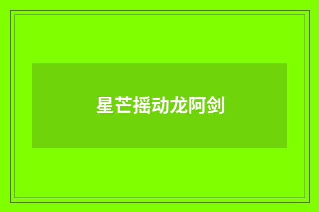 星芒摇动龙阿剑