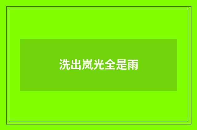 洗出岚光全是雨