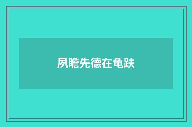 夙瞻先德在龟趺