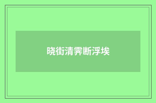 晓街清霁断浮埃
