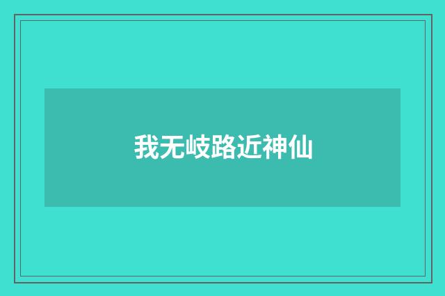 我无岐路近神仙