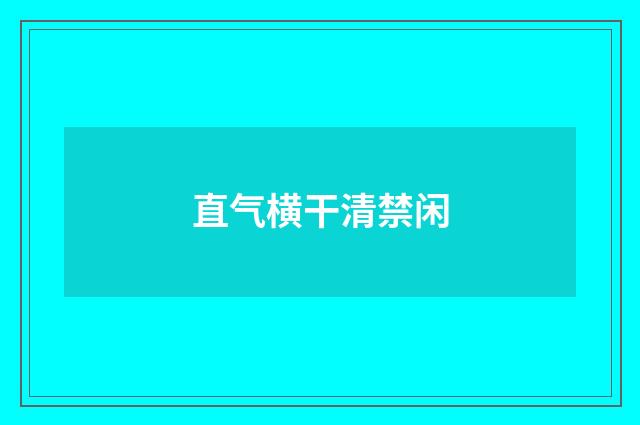 直气横干清禁闲