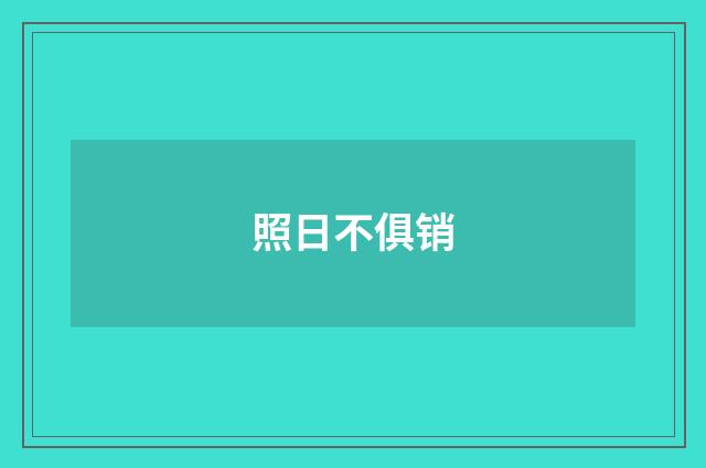 照日不俱销