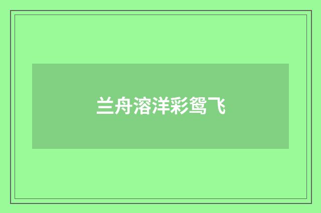 兰舟溶洋彩鸳飞