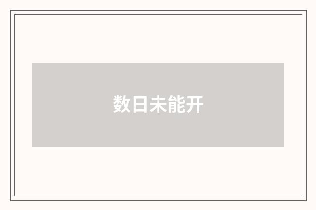 数日未能开