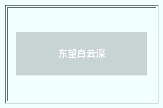 东望白云深