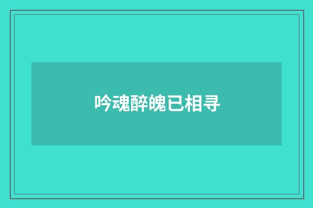吟魂醉魄已相寻