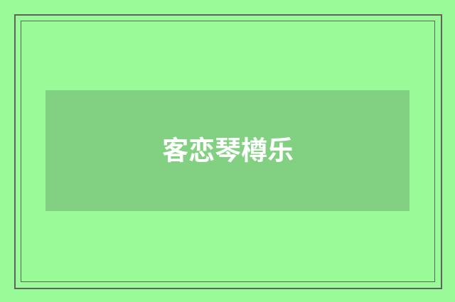 客恋琴樽乐