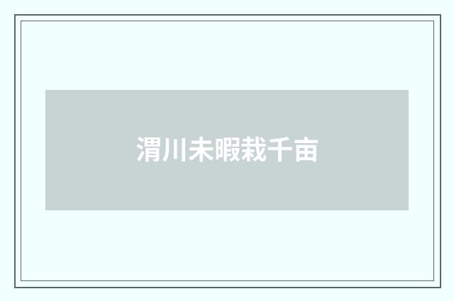 渭川未暇栽千亩