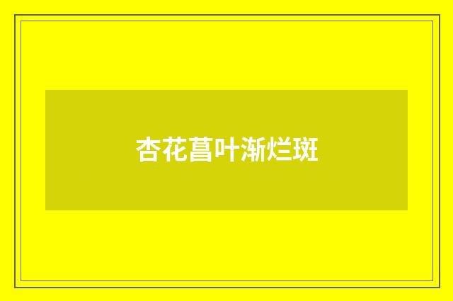 杏花菖叶渐烂斑