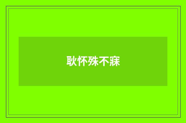 耿怀殊不寐