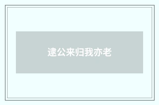 逮公来归我亦老