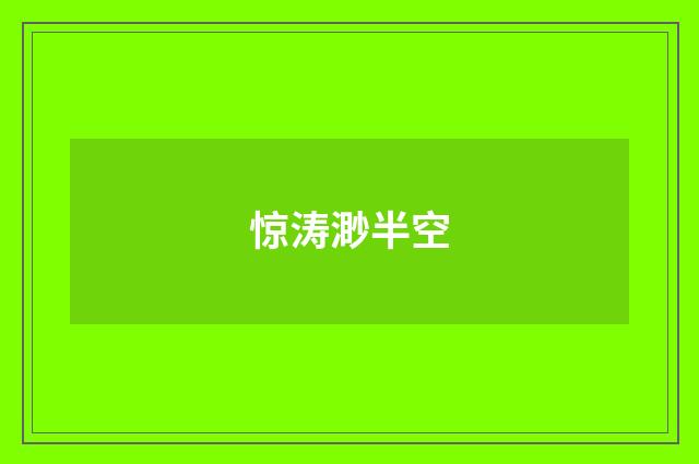 惊涛渺半空