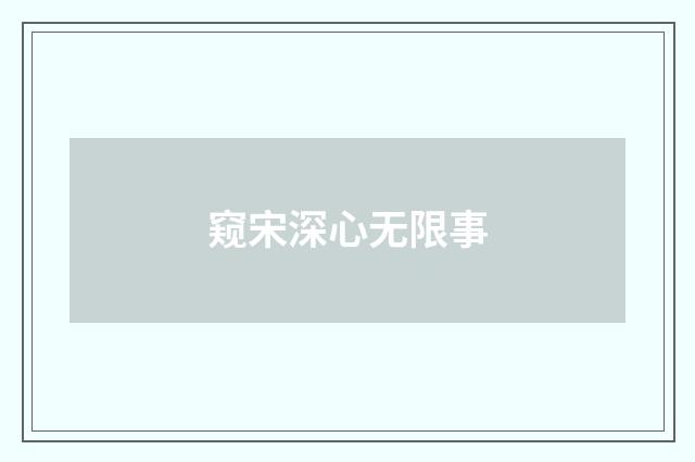 窥宋深心无限事