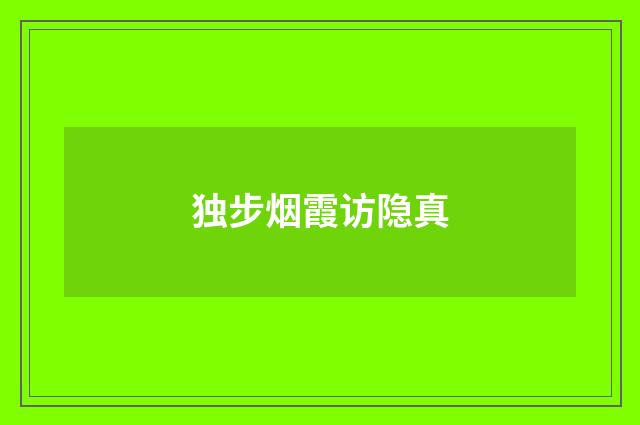 独步烟霞访隐真