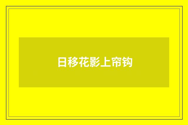 日移花影上帘钩