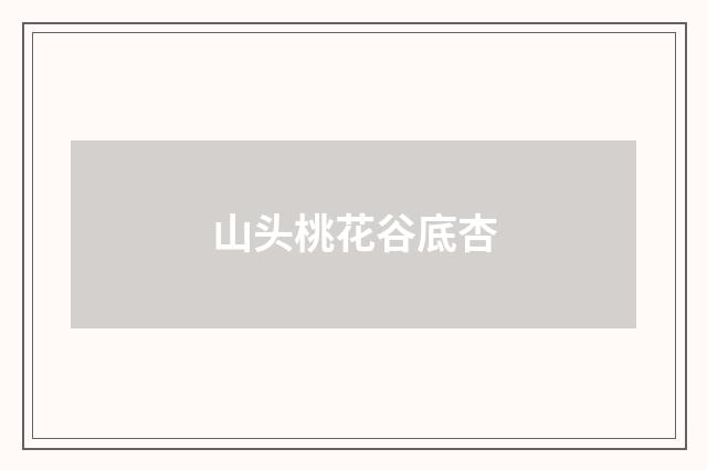 山头桃花谷底杏