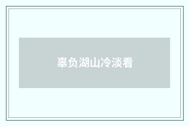 辜负湖山冷淡看