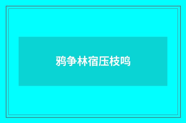 鸦争林宿压枝鸣