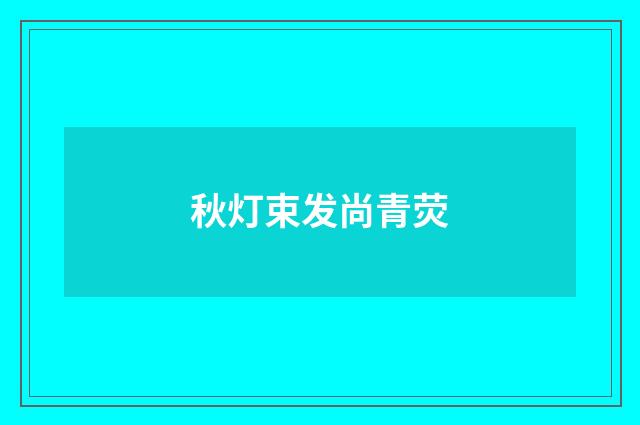 秋灯束发尚青荧