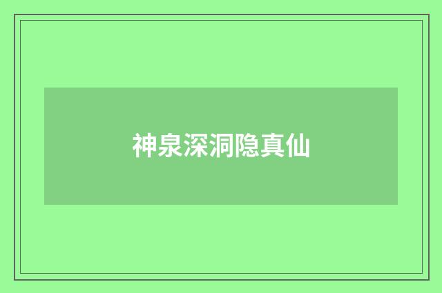 神泉深洞隐真仙