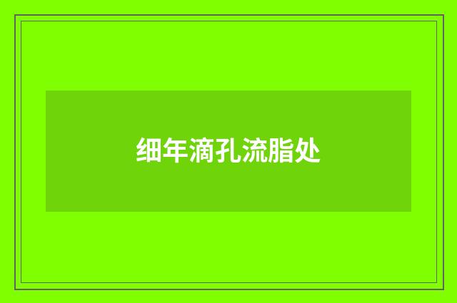 细年滴孔流脂处
