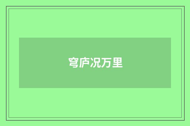 穹庐况万里