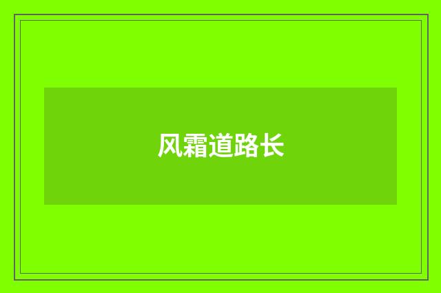 风霜道路长