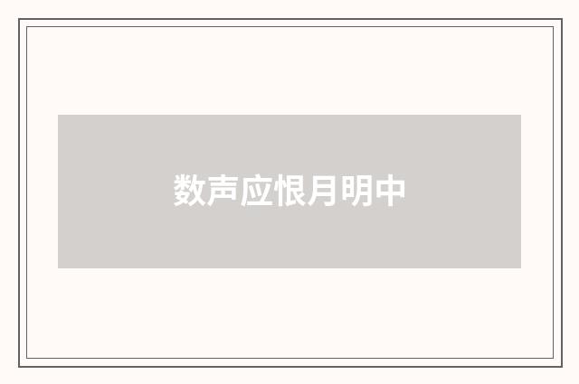 数声应恨月明中
