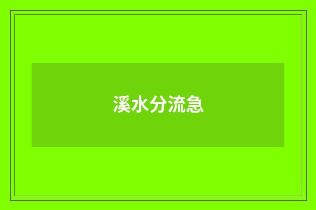 溪水分流急