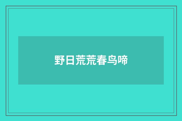 野日荒荒春鸟啼