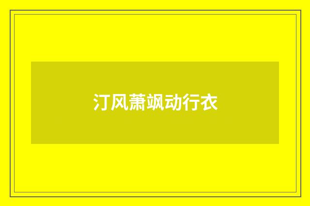 汀风萧飒动行衣