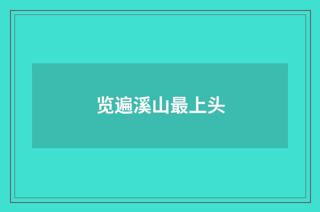览遍溪山最上头