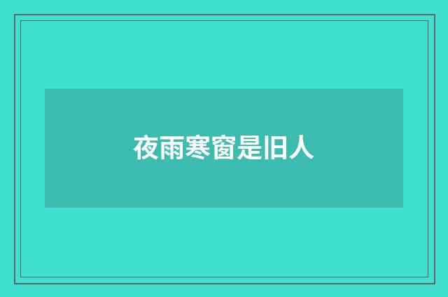 夜雨寒窗是旧人