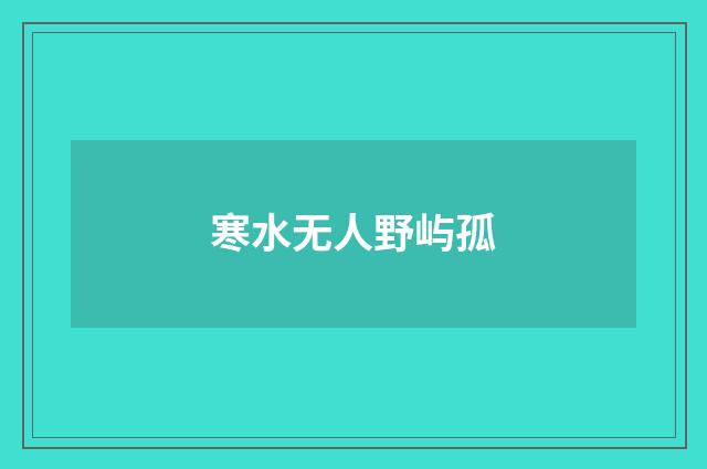 寒水无人野屿孤