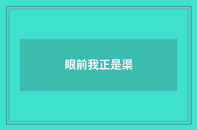眼前我正是渠
