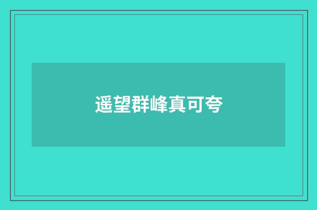 遥望群峰真可夸