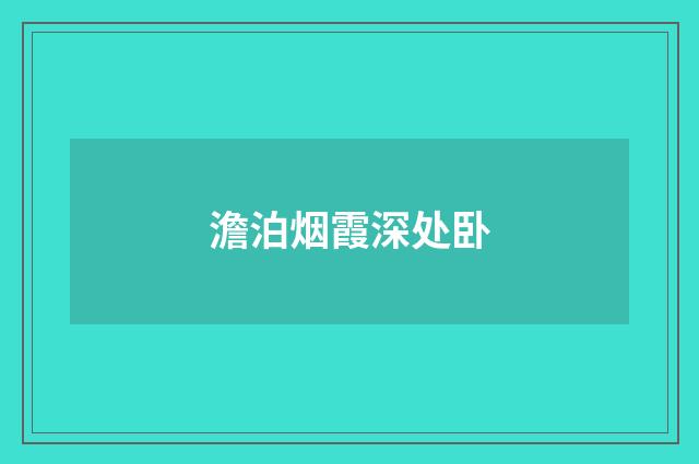 澹泊烟霞深处卧