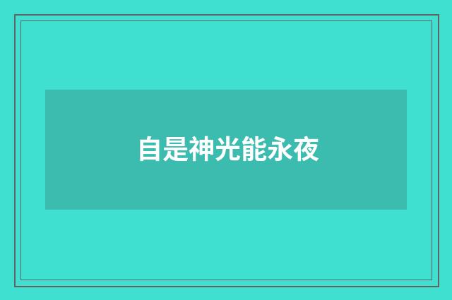 自是神光能永夜