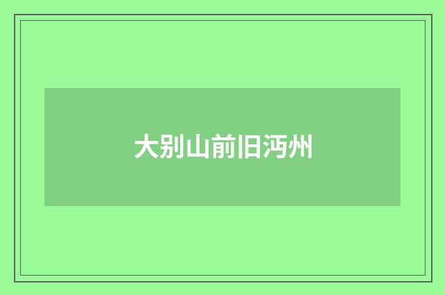 大别山前旧沔州