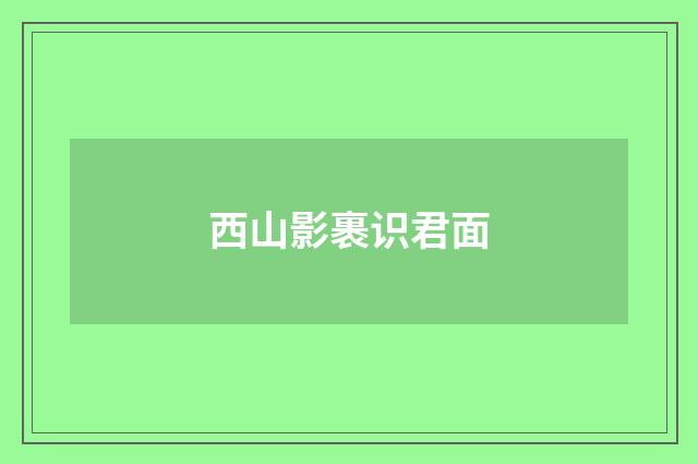 西山影裹识君面
