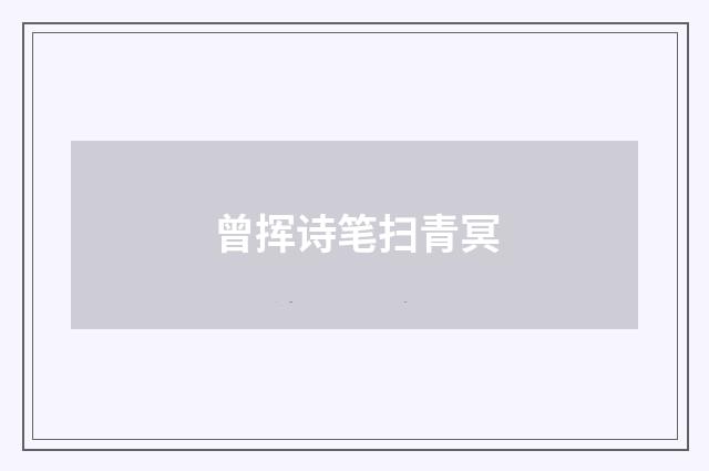 曾挥诗笔扫青冥