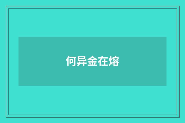何异金在熔