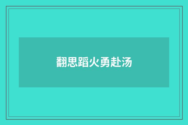 翻思蹈火勇赴汤
