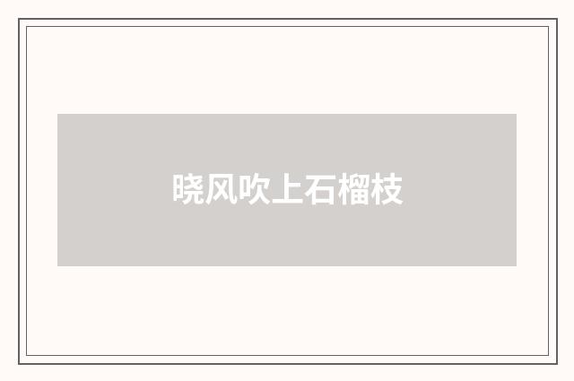 晓风吹上石榴枝