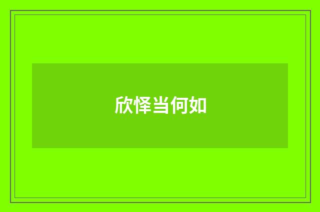 欣怿当何如