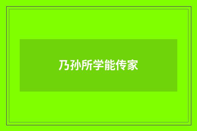乃孙所学能传家