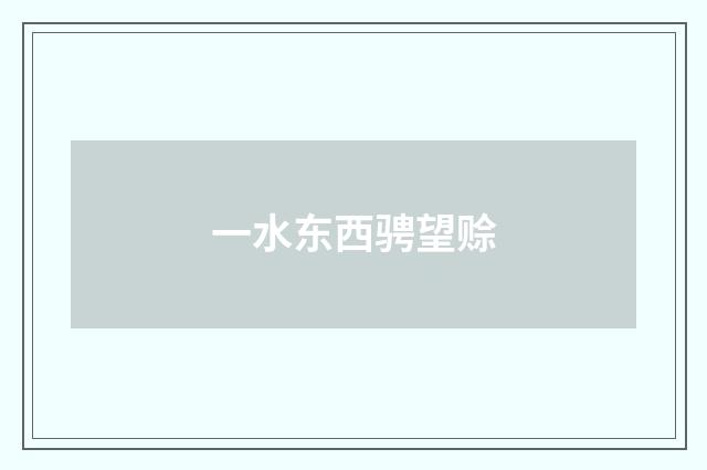 一水东西骋望赊