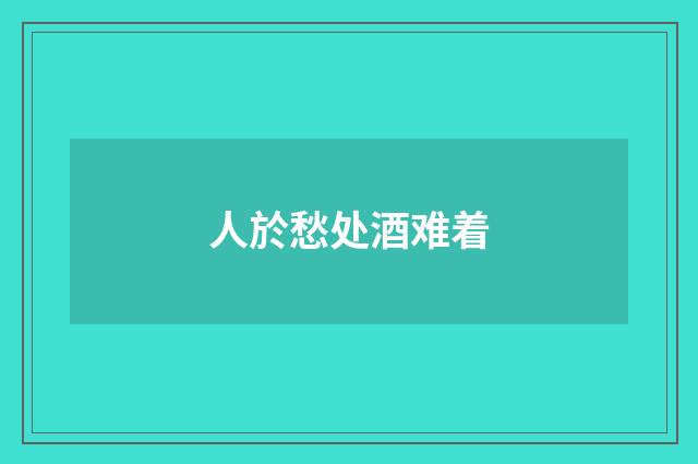 人於愁处酒难着