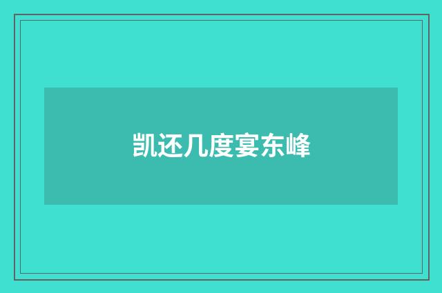 凯还几度宴东峰